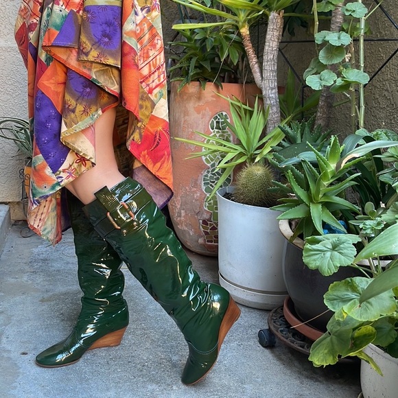 Vintage dark teal Chloe leather boots - Picture 8 of 16